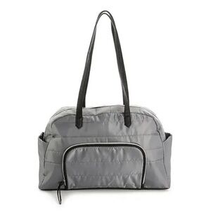 DSW Duffle Bag Front Pockets Side Open Pockets Gray